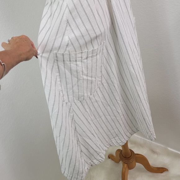 FREE PEOPLE DIANA STRIPED WRAP MIDI  SLEEVELESS PATCH POCKETS WOMENS SIZE MEDIUM - Picture 12 of 12